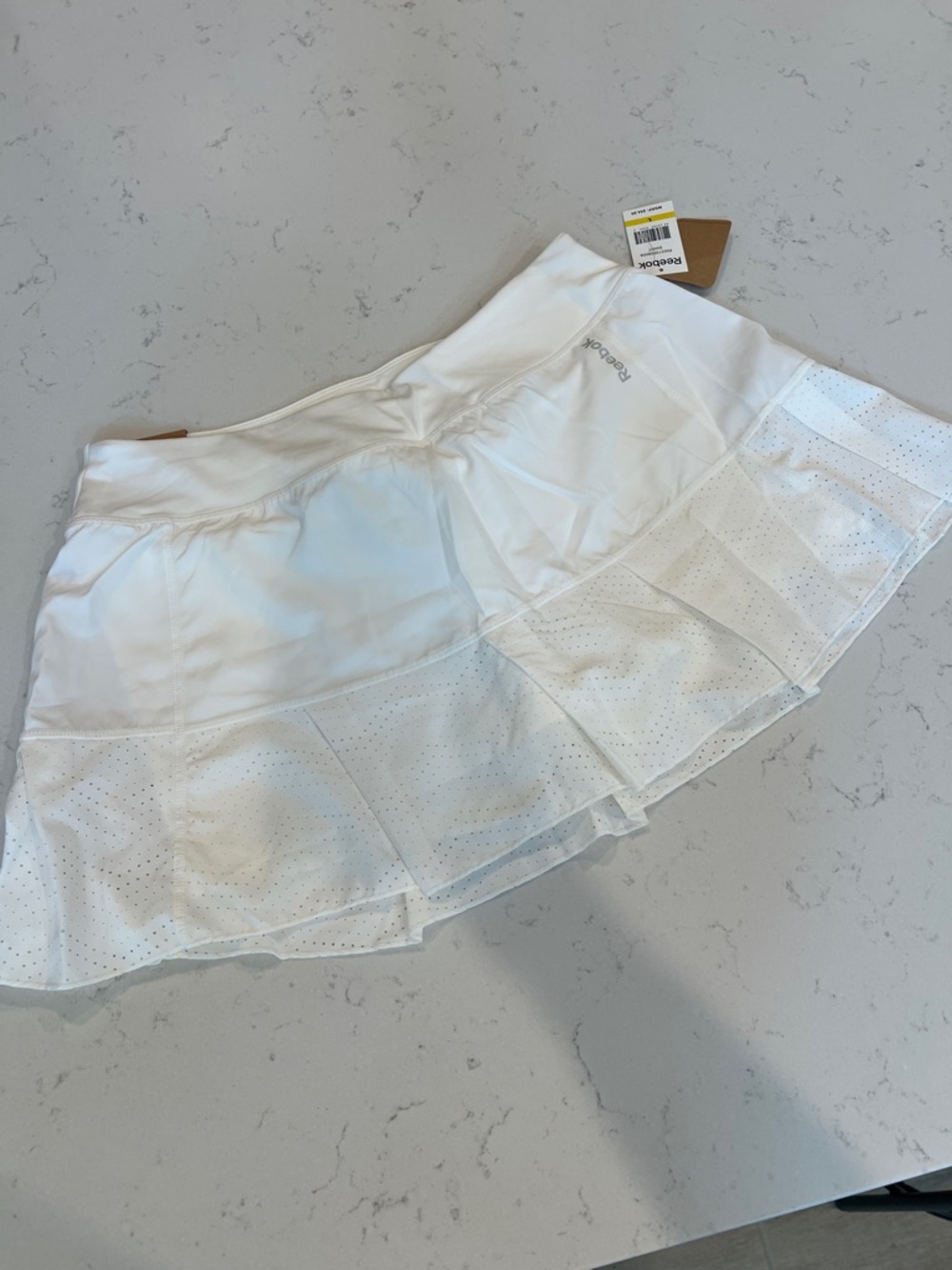 Reebok White Perforated Ruffle Tennis Skort
